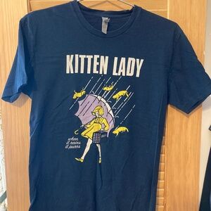 Navy Kitten Lady t-shirt